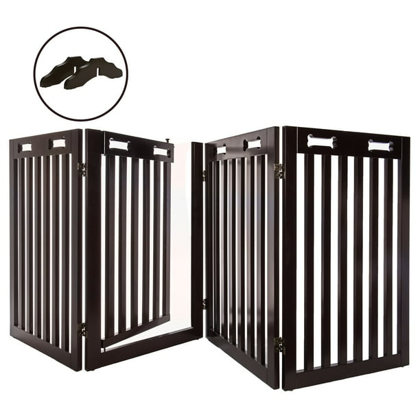 Includes Feet For Stability Blends in With Home Decor Decorative Pet Gate Pet Parade Indoor & Outdoor Use Opens to 55.5 L x 0.35 W x 24 H When Assembled